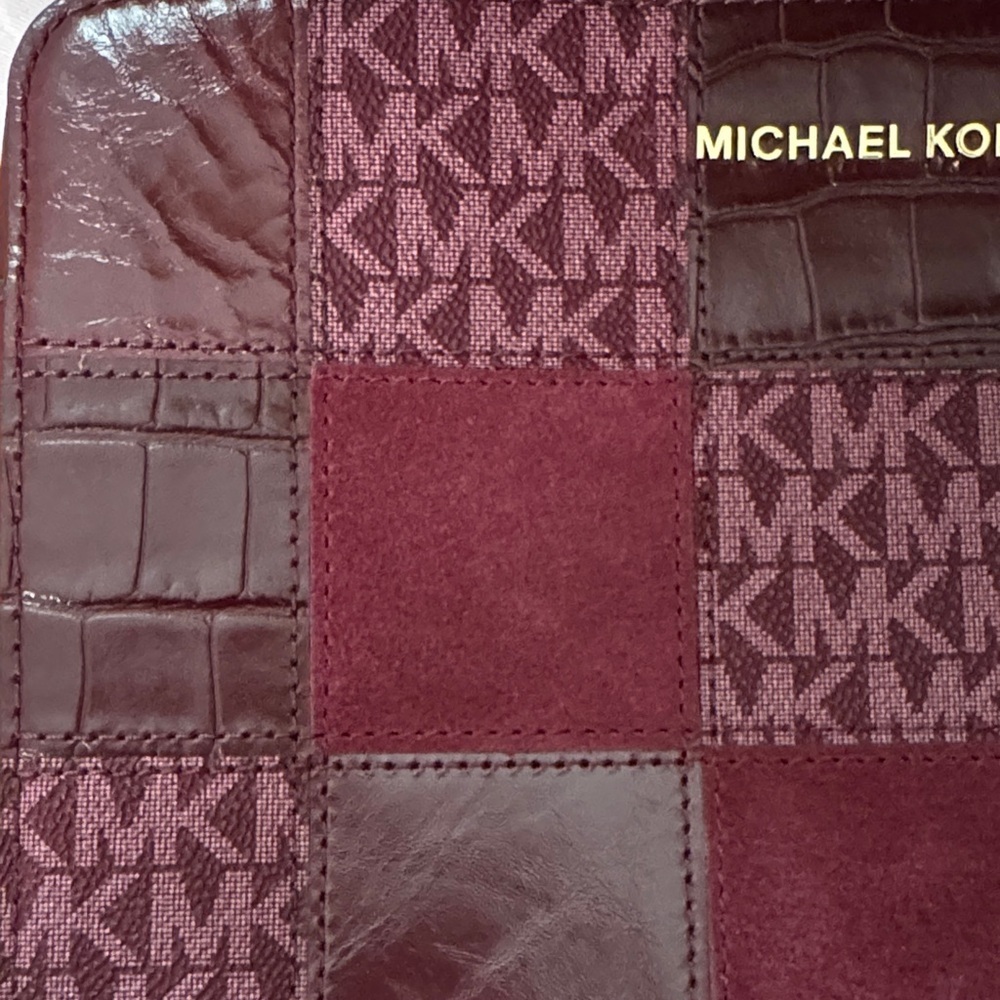 Michael Kors Patchwork Burgundy Crossbody Bag - Picture 3 of 13